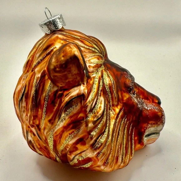 Majestic Lion Head - Slavic Treasures Poland Hand Blown Ornament, Handmade - Picture 4 of 7